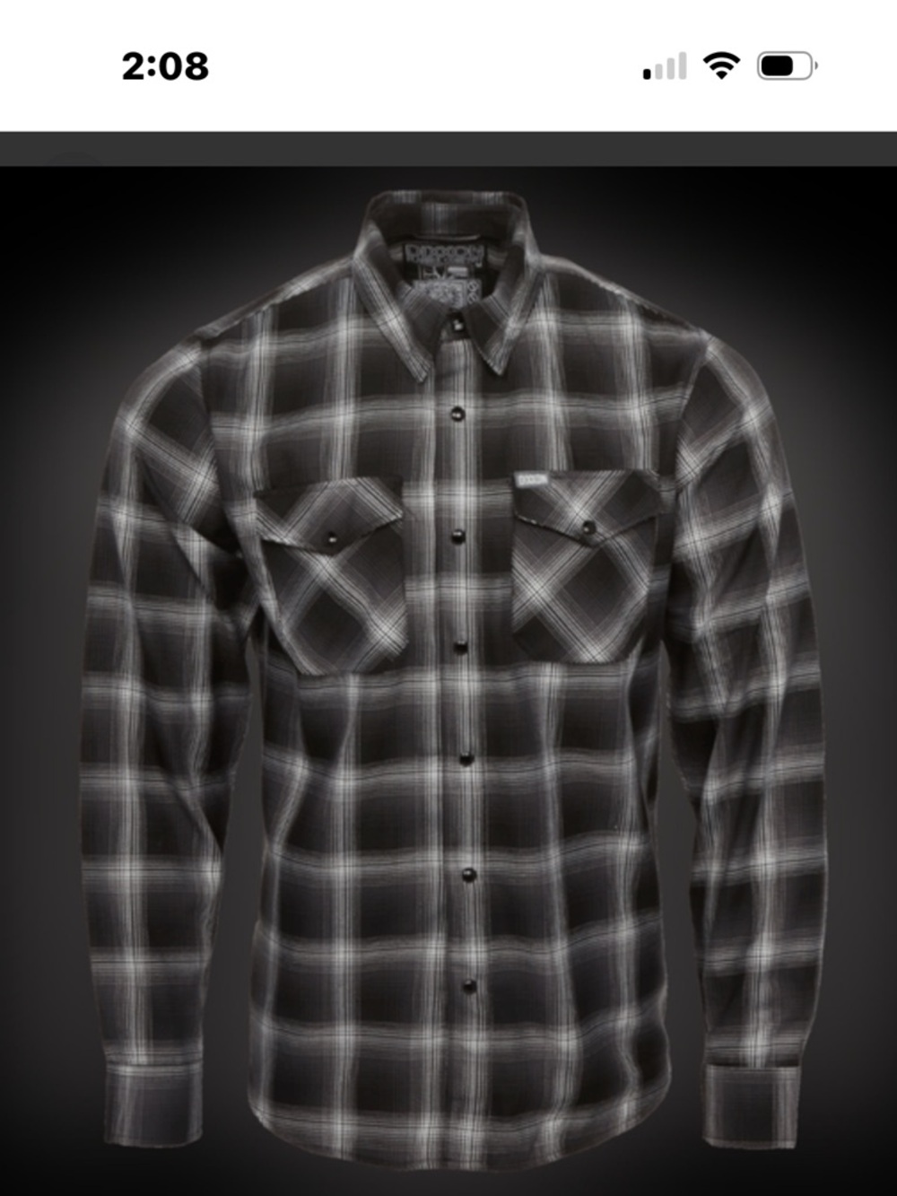 DIXXON Static Men’s Flannel Black White Size XL EUC